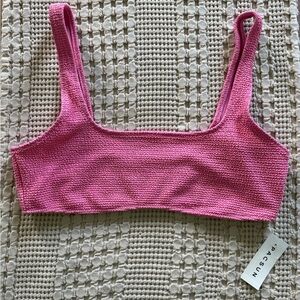 NEW PacSun Pink Knit Bikini Top Size L